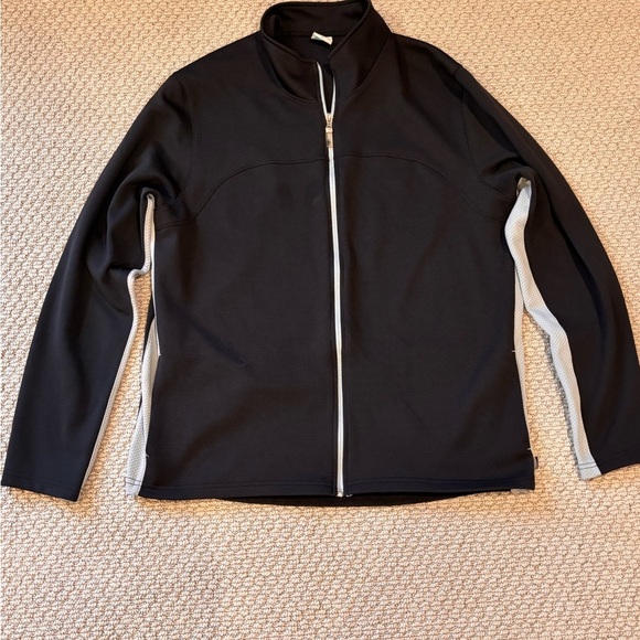 ALO Yoga Lightweight Black Jacket with Gray Accents - Picture 3 of 7